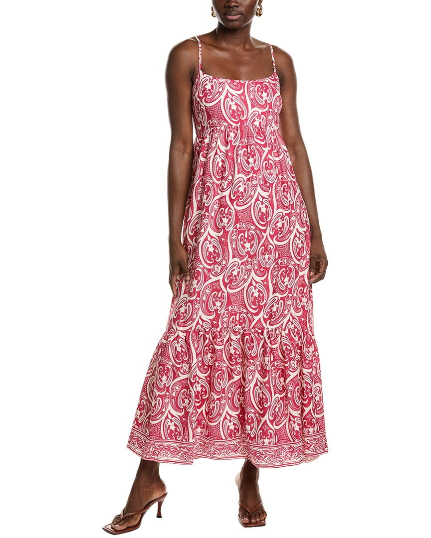 1.STATE womens Linen-Blend Maxi Dress, s, Pink