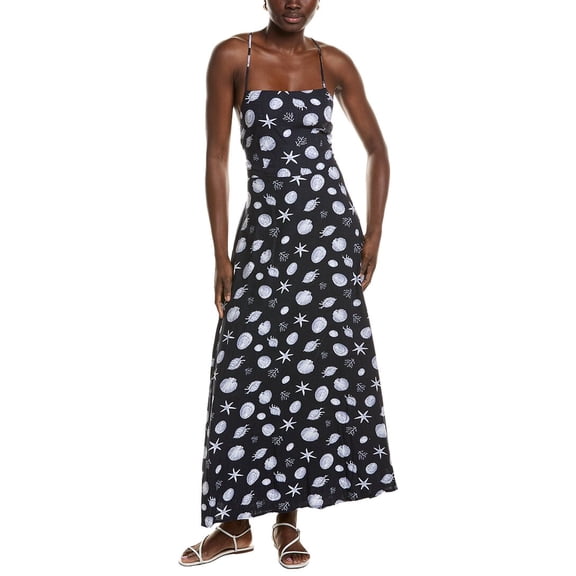 1.STATE womens  Linen-Blend Maxi Dress, xs, Navy