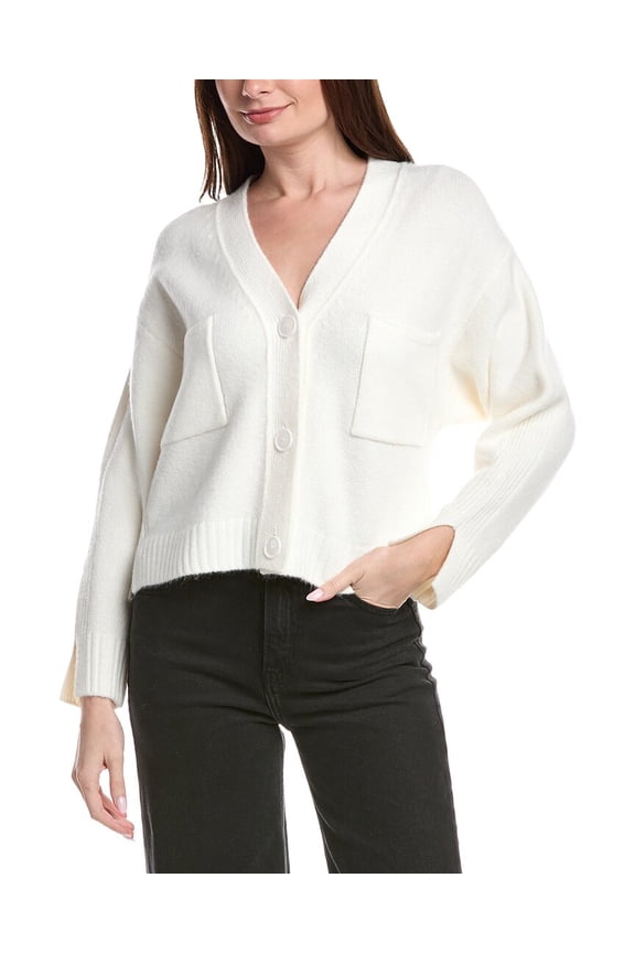 womens Pockets Cardigan, xs, White