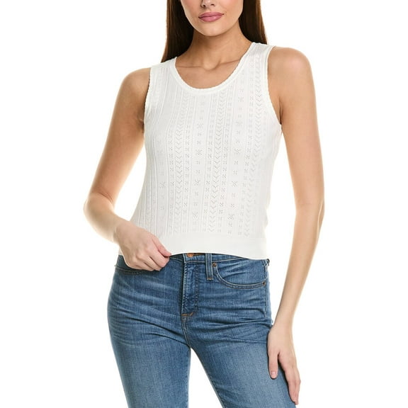 1.STATE womens  Pointelle Sweater, XL, White