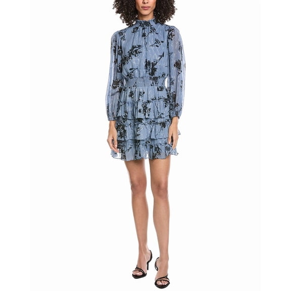 1.STATE womens  Printed Mini Dress, m, Blue