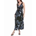 thumbnail image 1 of 1.STATE womens  V-Neck Ruffle Maxi Dress, l, Blue, 1 of 3