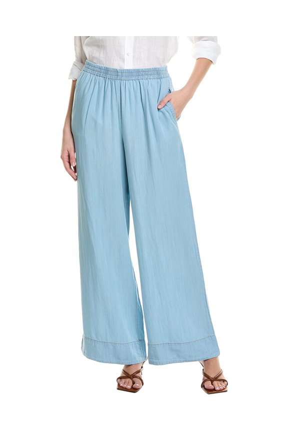 womens  Wide Leg Casual Pant, m, Blue
