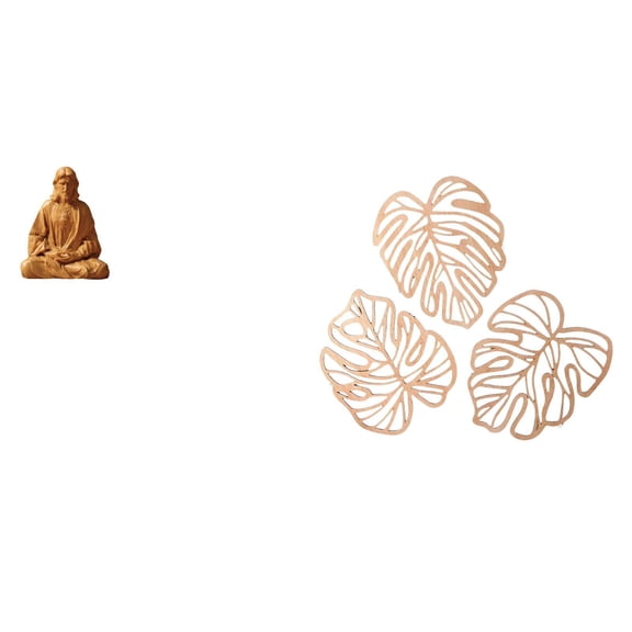 1 Sacred Heart Statue 3 Palm Leaves Plaques Jesus Figure Resin Wood Design for Living Room Bedroom Church