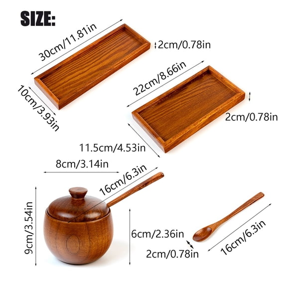 1 Salt Shaker With 16 Scoops Seasoning Box Clearance! Jar With Spoon Lid Vintage Wooden Cellar Sugar Bowl Pepper Box Kitchen Gadget for Daily Use