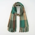 thumbnail image 1 of 1 Scarf Green Polyester Winter Wraps Ladies Light Scarf Warm Scarves Womens Long Shawl Large Scarves Knit Tassel Scarf, 1 of 3