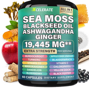 Xcelerate Health Sea Moss Black Seed Oil Ashwagandha Ginger Turmeric Dandelion Manuka Honey Apple Cider Vinegar Chlorophyll