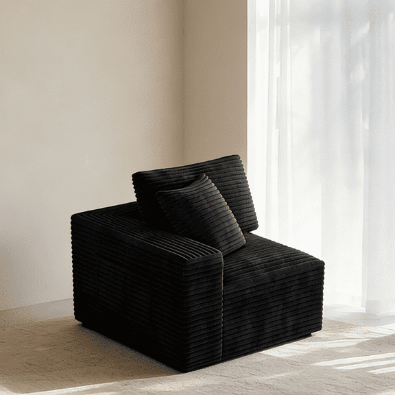 1-Seat Foam Sofa with Soft Foam Filling | Single Box Product for Living Room, Bedroom, Apartment, Space-Saving Accent Chair