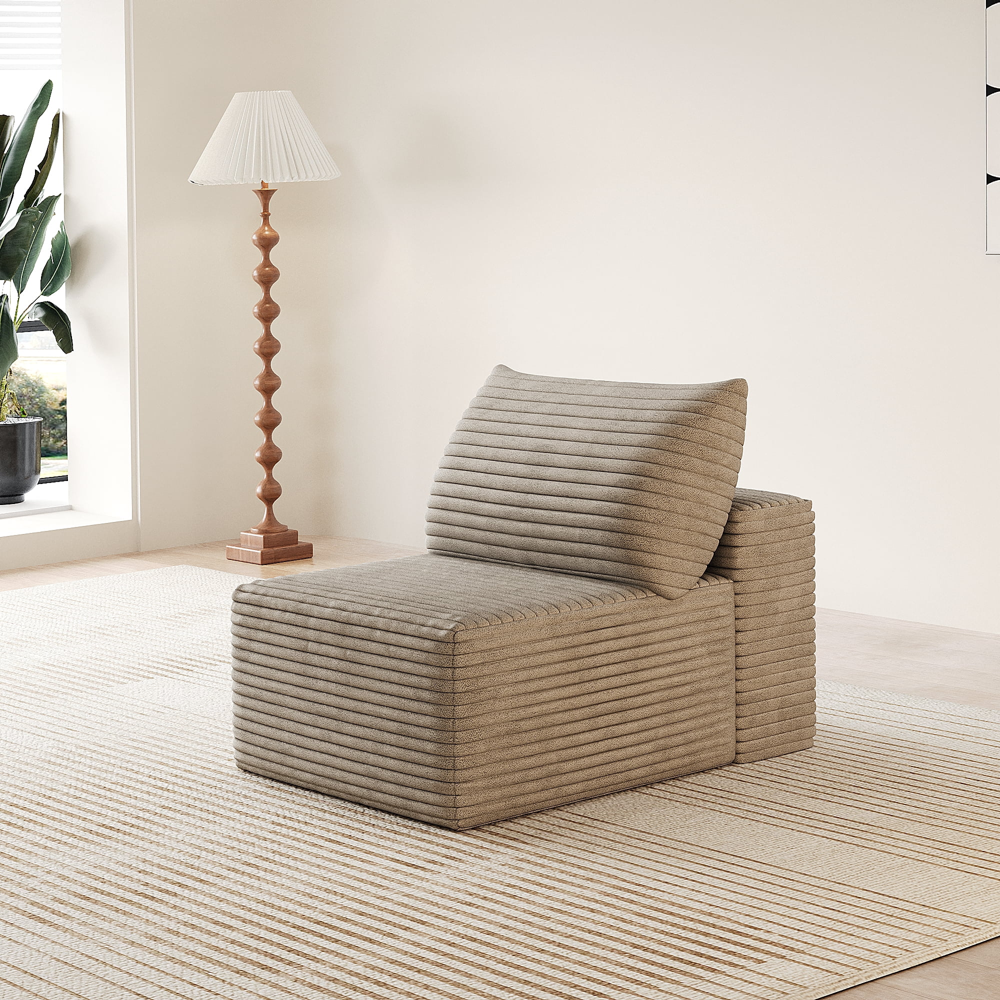 1 Seater Camel Sofa, Single Seater Upholstered Accent Chair, Modern Single Sofa Couch for Living Room Bedroom