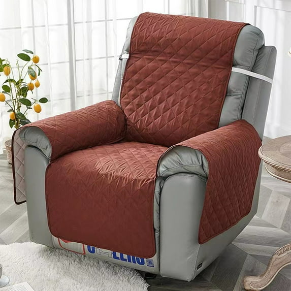 1 Seater Quilted Recliner Sofa Cover With 3-Layer Quilted Fabric, Anti-Slip Reclining Armchair Protector, Removable Solid Color Recliner Cover For Old Or New Sofa, Easy