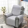 thumbnail image 1 of 1 Seater Quilted Recliner Sofa Cover Pets Kids Anti-Slip Reclining Relax Armchair Covers Removable Solid Color Recliners Mat, 1 of 9