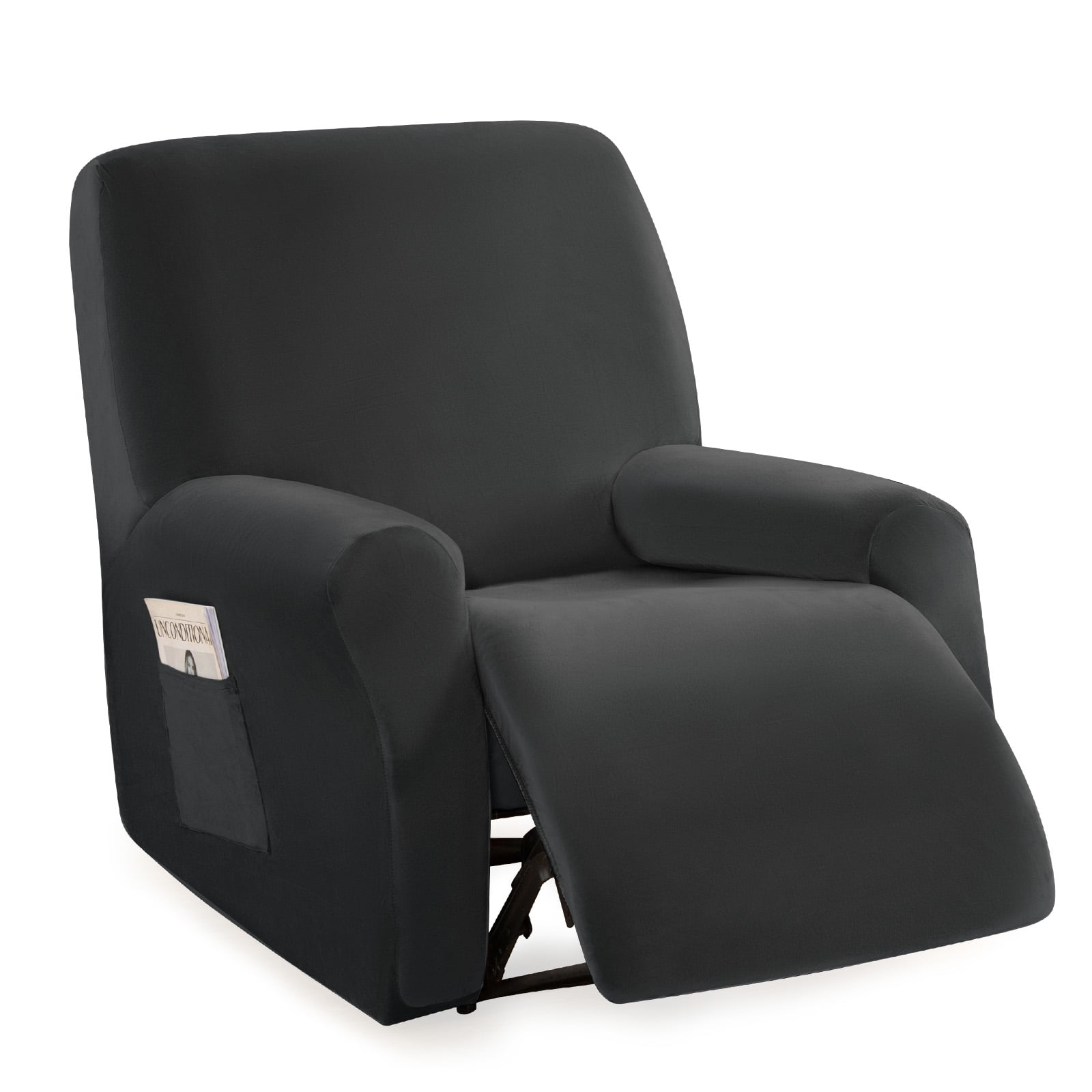 1Seater Stretch Recliner Chair Cover Elastic Armchair Sofa Couch Slipcover(Dark Grey)