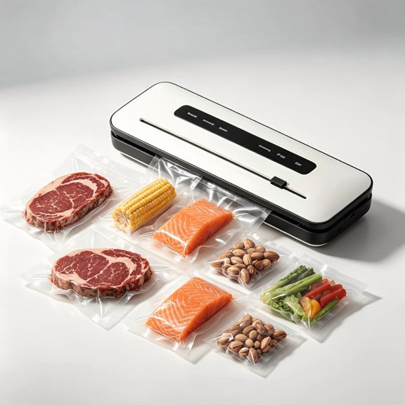 1. Semi-Automatic Large Suction Vacuum Food Sealer, ABS Plastic Dry/Wet Preservation System, Includes Vacuum Bags, Compact Vacuum Packer for Household, Restaurant, Lunchbox & Meal Prep
