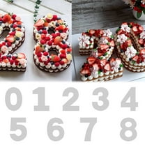 1 Set of 0-8 Number Cake Template Mold Clearance! 0 8 Numeral Cake Stencils 10 Inch Arabic Number Cake Maker Decorative Fillings Layered Cake Baking Tools for Diy Wedding Birthday Anniversary White