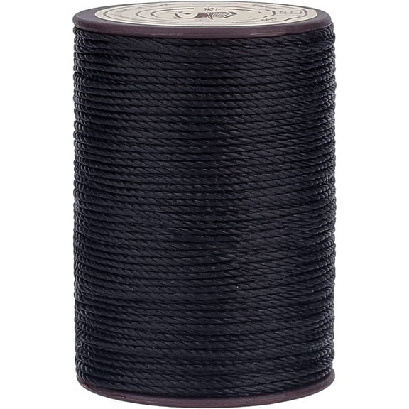 1 Set 0.8mm Black Waxed Thread String 50m/54 Yard Polyester Beading Thread for Braiding Bracelets Wax String Craft Cord for Jewelry Making Hand Sewing Leather Bookbinding Craft DIY
