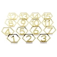 thumbnail image 1 of 1 Set 1-15 Acrylic Table Number Seat Sign Table Desk Names Stands Wedding Reception Birthday Party Decoration Golden, 1 of 10