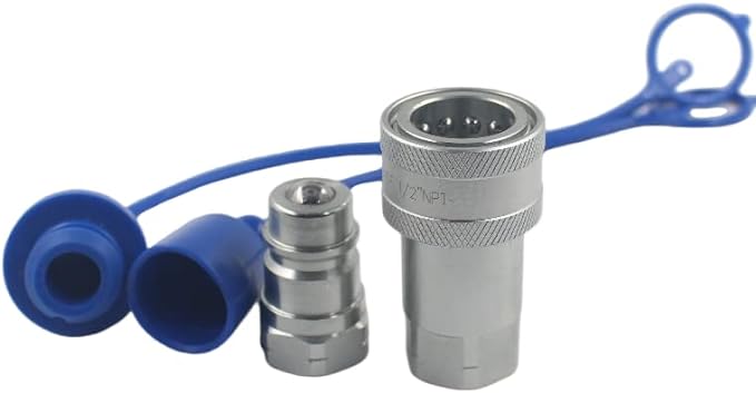 1/2" Ag Hydraulic Quick Connect Couplers – Pioneer Style Poppet Valve, ISO 5675, With Dust Caps, For Tractors & Implements