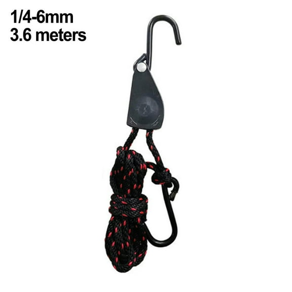 1 Set 1/4 3/8 Inch Pulley Adjustable Rope Fastener Hangers Tensioner Fixed Buckle Lights Lifting Awning Wind Rope Camping Tool