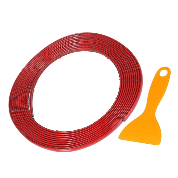 1 Set 1/4" 6mm Width Self Adhesive Car Door Window Bumper Trim Strip Sticker 16Ft 5m Gloss Red