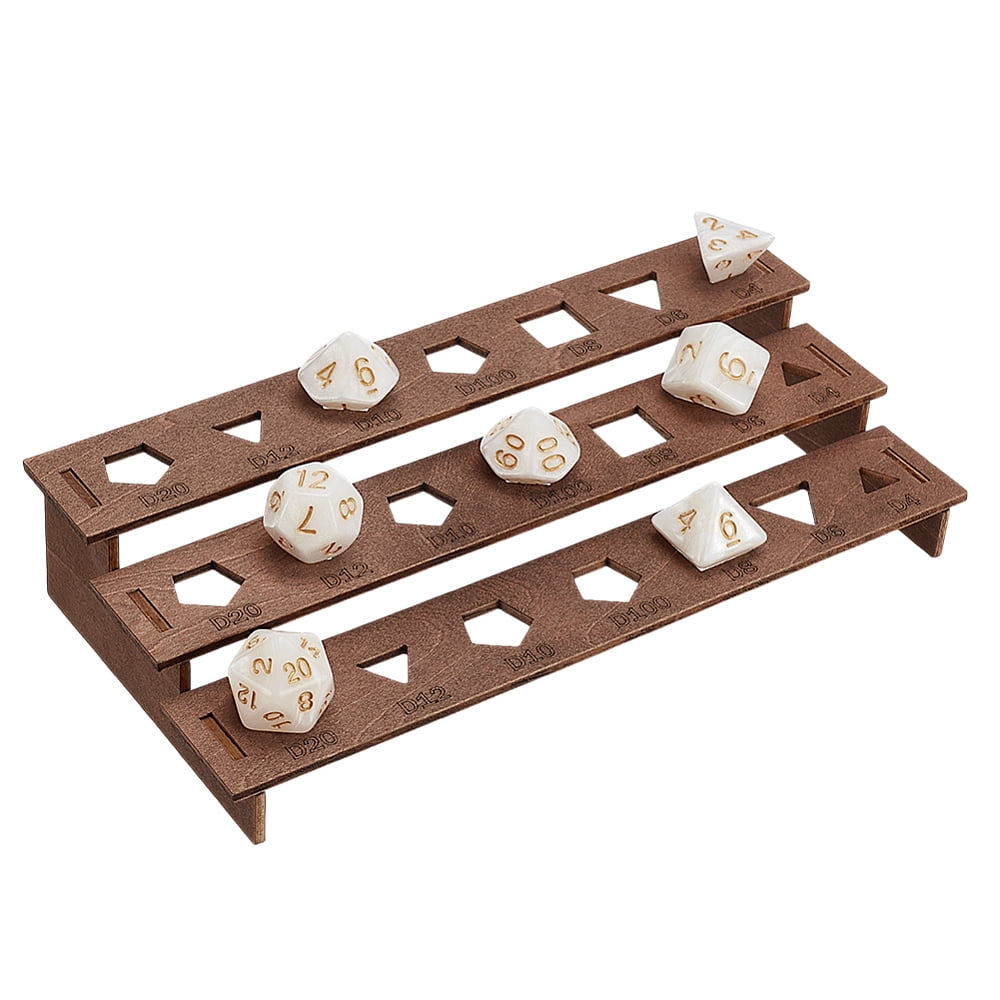 1 Set 1 Set 3-Tier Wooden Dice Organizer Display Riser Racks Coconut ...