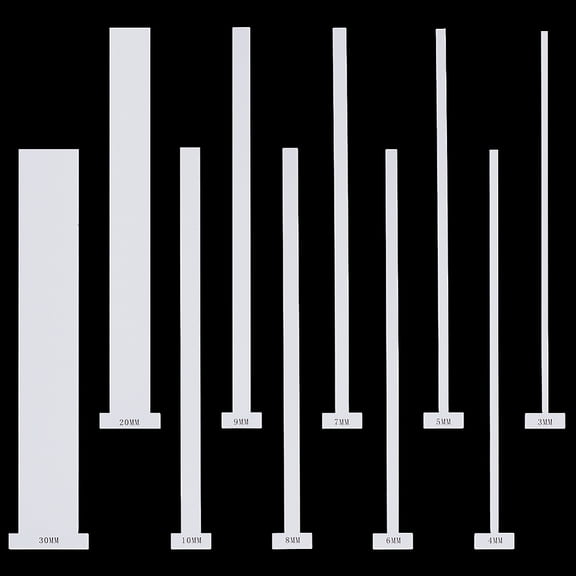 1 Set 1 Set Acrylic Bookbinding Rulers Bookbinding Supplies White 199x20~40x3mm 10pcs/setDIY