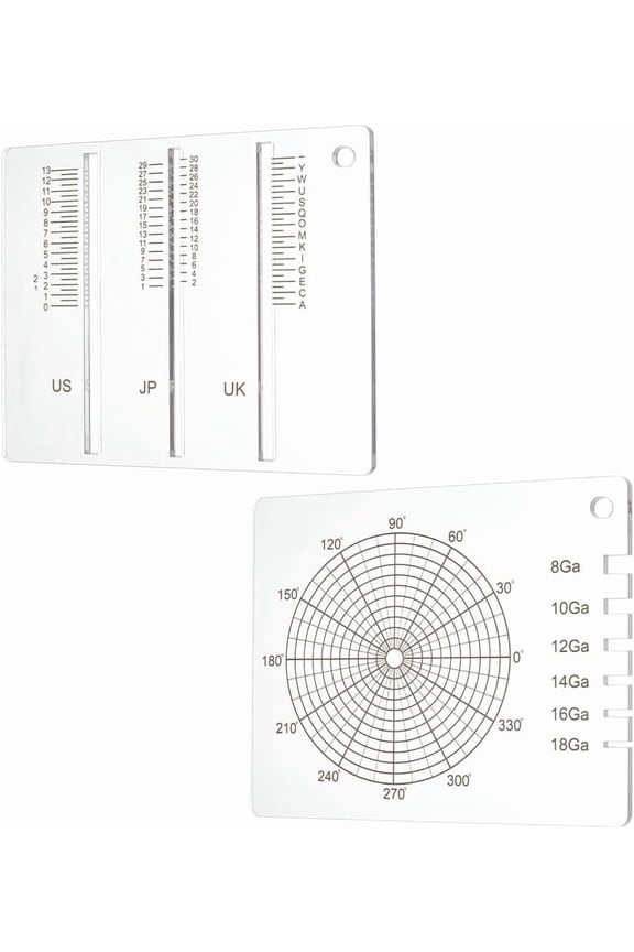 1 Set 1 Set Acrylic Finger Ring Measuring Tools Clear 10x8x0.3cmDIY