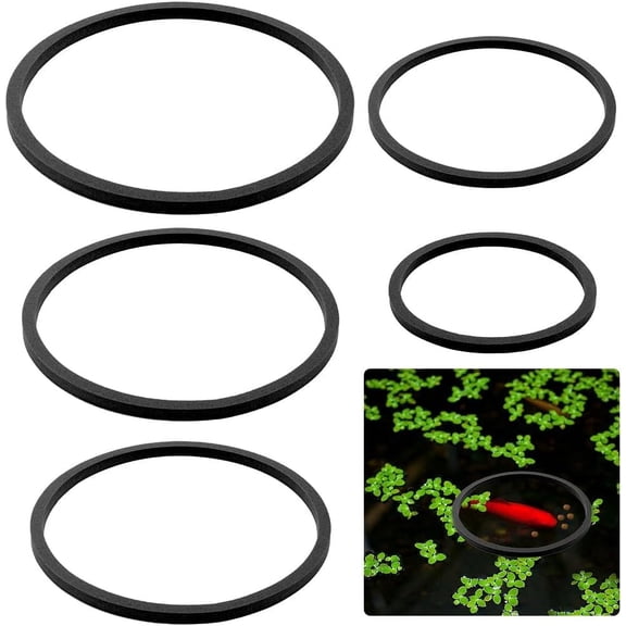 1 Set 1 Set EVA Foam Feeding Ring for Fish Black 90~205x5mm 5pcs/set