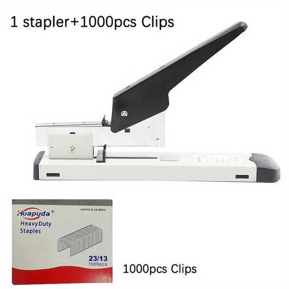 Paper Stapes 1 Set (1 Stapler+1000pcs Clips) Large Capacity Stapler Hand Operated ...