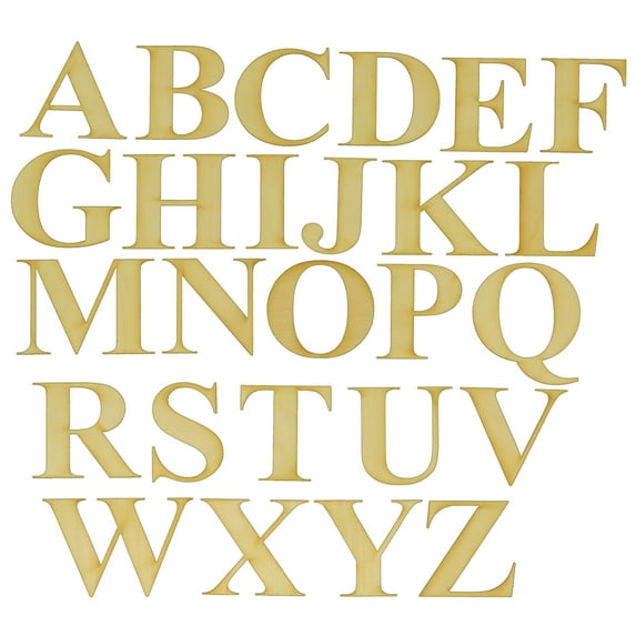 1 Set, 1 X 1/8 Times New Roman Bold Wood Letters A - Z for Art & Craft Project, Made in USA