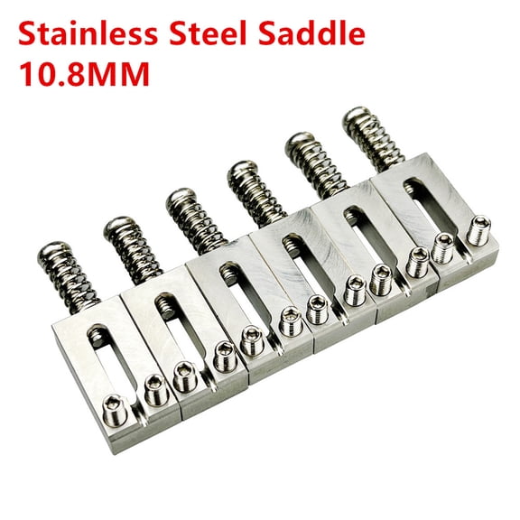 1 Set 10.5MM/10.8MM Brass / Stainless Steel Roller Saddle Tremolo Bridge Saddles For ST TL Electric Guitar