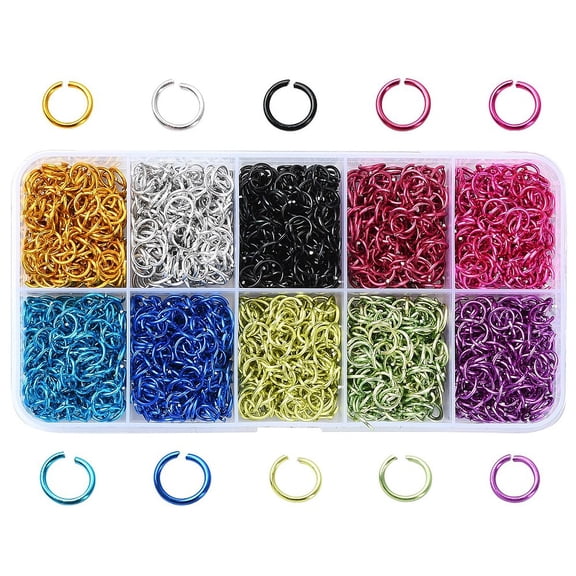 1 Set 10 Colors Aluminum Wire Open Jump Rings Mixed Color 20 Gauge 6x0.8mm Inner Diameter: 5mm about 225pcs/color