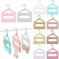 thumbnail image 1 of 1 Set 10 Colors Jewelry Hanger 20pcs Earring Hanger 2 Layer Clothes Hanger Shape Earring Holder Heart Necklace Mini Hanger Rack Dangle Earring Hanging Organizer for Retail Show Personal, 1 of 6