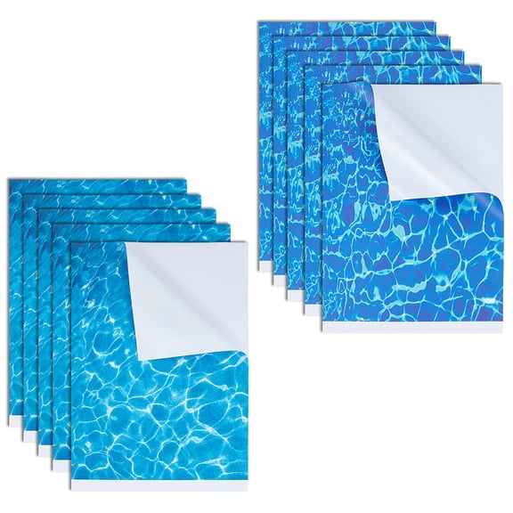 1 Set 10 Sheets 2 Colors Coated Paper Water Ripple Stickers Self Adhesive Decals for Architectural Model Decoration Rectangle Mixed Color