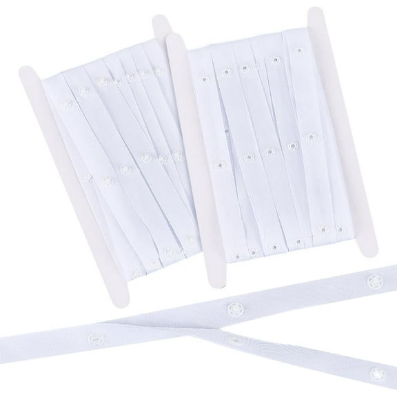 1 Set 10 Yards Sewing Snap Tape Trim 0.7 Inch White Snap Button Tape Fastener Press Stud Tape for Sewing Polyester Fasteners Trim Ribbon for Sewing Clothes DIY Accessories