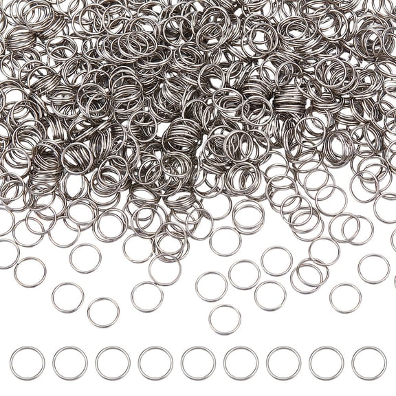 1 Set 1000Pcs 304 Stainless Steel Split Rings Double Loops Jump Rings Stainless Steel Color 8x1mm about 7mm inner diameter