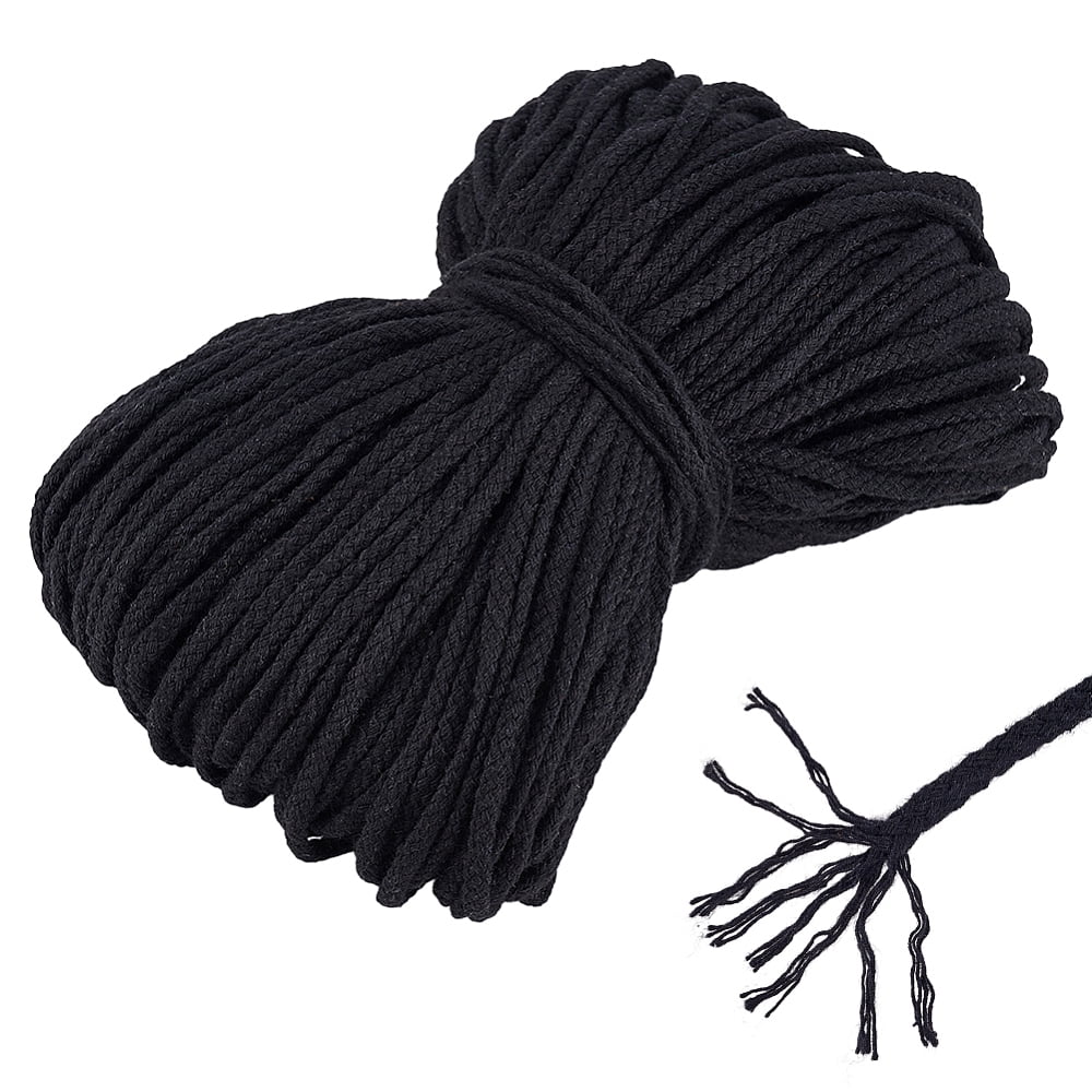 1 Set 100M Cotton Ribbon for Cloth Dress Sewing Accessories Black 1/4 inch(5mm) about 109.36 Yards(100m)/Set