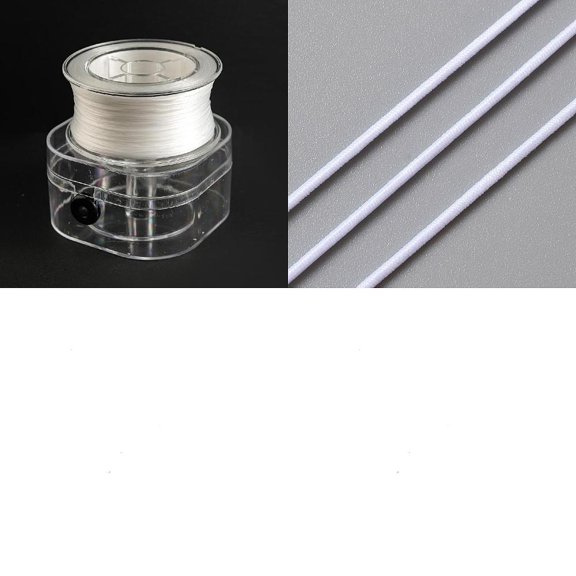 1 Set 100M Round Polyester Elastic Cord with 45M Flat Elastic String White 0.8~1mm