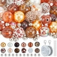 thumbnail image 1 of 1 Set 106Pcs Chunky Beads Bulk Bubblegum Bead 20mm Beaded Pen Beads Focal Gum Beads Rhinestone Acrylic Round Bead Brown Loose Beads for Jewelry Making Bracelet Necklace Pen Craft Supplies, 1 of 5