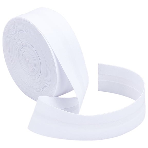 1 Set 10M Fold Over Polyester Ribbons Flat White 1 inch(24mm)