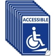 thumbnail image 1 of 1 Set 10Pcs Handicap Wheelchair Accessible Sign Sticker Waterproof Handicap Stickers Accessible Entrance Sign Vinyl Decals Noticeable Handicap Sign for Indicating Handicap Accessible 7.08x5.12 Inch, 1 of 9