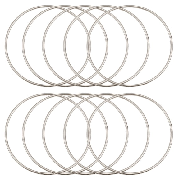 1 Set 10Pcs Iron Ring for DIY Woven Net/Web with Feather Macrame & Knotting Platinum 100x3mm Inner Diameter: 95mm