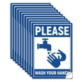 thumbnail image 1 of 1 Set 10Pcs Please Wash your Hands Sign Sticker PVC Waterproof Now Wash Your Hands Warning Stickers Decal for Mall Business Self Adhesive Health Sign for Indoor Outdoor 5.1x7.1 Inch, 1 of 7