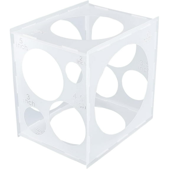 1 Set 11 Holes Plastic Balloon Sizer Measuring Box Cube Tool for Party Birthday Wedding Balloon Decorations Creating Balloon Arch Columns 12x12 Inches