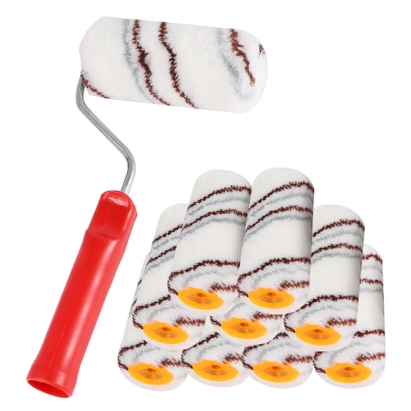 Mini Roller Brush Set for Painting Use 11-Piece Wool Tools with 4-Inch Roller and Assorted Color