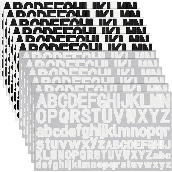 1 Set 12 Sheets 2 Colors Letter A~Z PVC Waterproof Self-Adhesive Stickers for Party Decorative Presents DIY Scrapbooking Mixed Color 140x241x0.1mm Sticker: 8~25x2~19mm 6 sheets/color