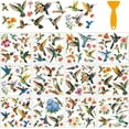 thumbnail image 1 of 1 Set 12 Sheets Hummingbird Rub on Transfers for Crafts Bouquet Vintage Watercolor Rub on Transfer Stickers PVC Rub on Decal for DIY Home Furniture Window Wood 5.5x5.5inches(140x140mm), 1 of 9