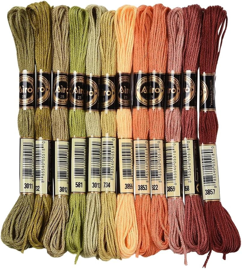 1 Set 12 Skeins 105 Yards Embroidery Floss Thread Bulk Variegated Floss ...