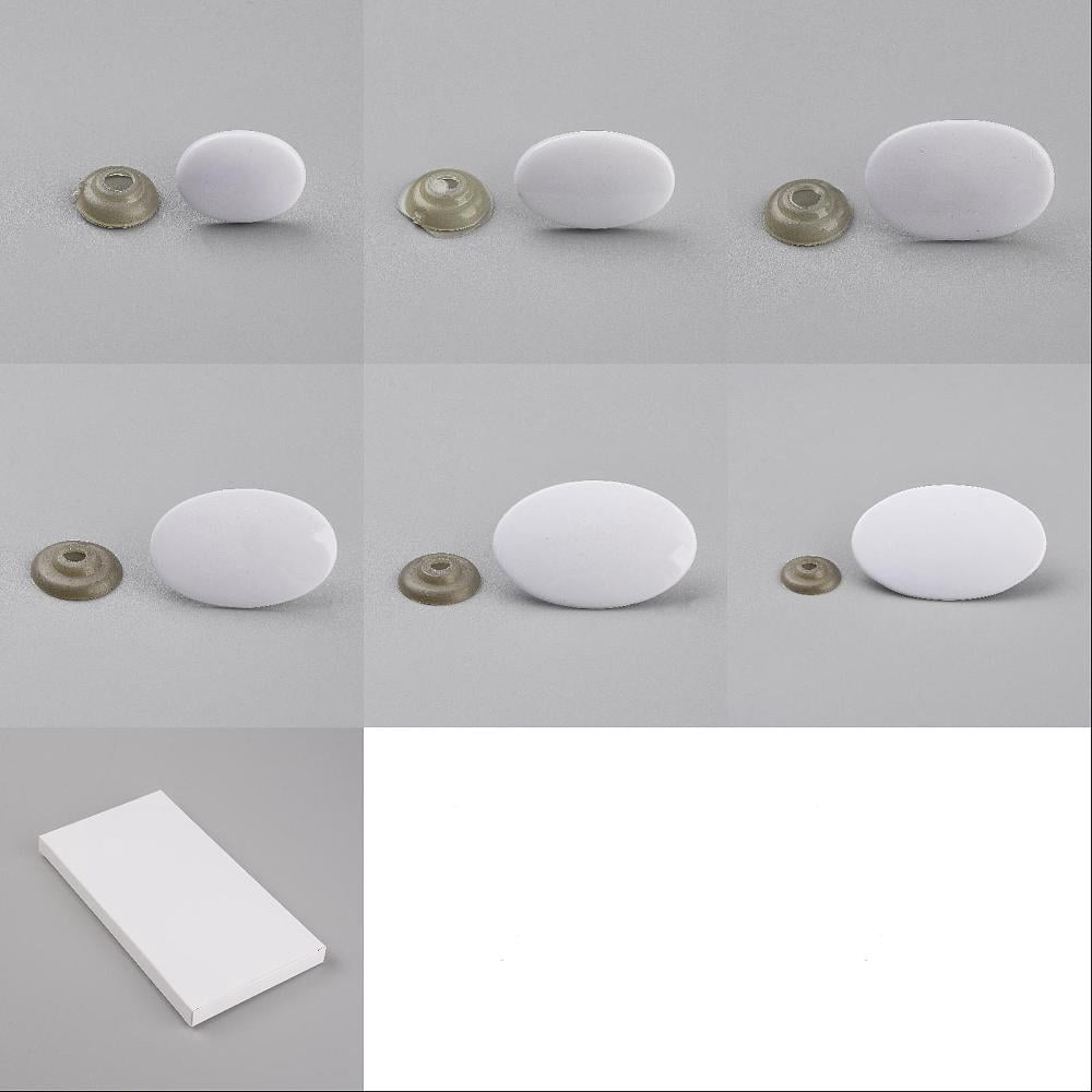 1 Set 120Pcs 6 Styles Plastic Safety Craft Eyes for Making with Spacer Oval White 21~62x15~39x15.5~17mm 20pcs/style