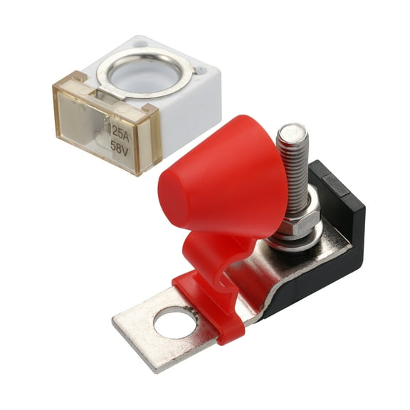 1 Set 125A Battery Fuse Terminal Fuse Block Kit Fuse Max Voltage 58V for Car Marine Boat