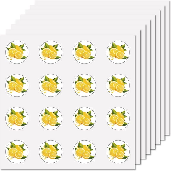 1 Set 128Pcs Lemon Planner Stickers Fruits Helmet Sticker Decals Self-Adhesive Waterproof Sticker Round Dot Cartoon Decal Bulk Stickers for Scrapbooking Calendar Water Bottles Laptop Cup 2.5cm